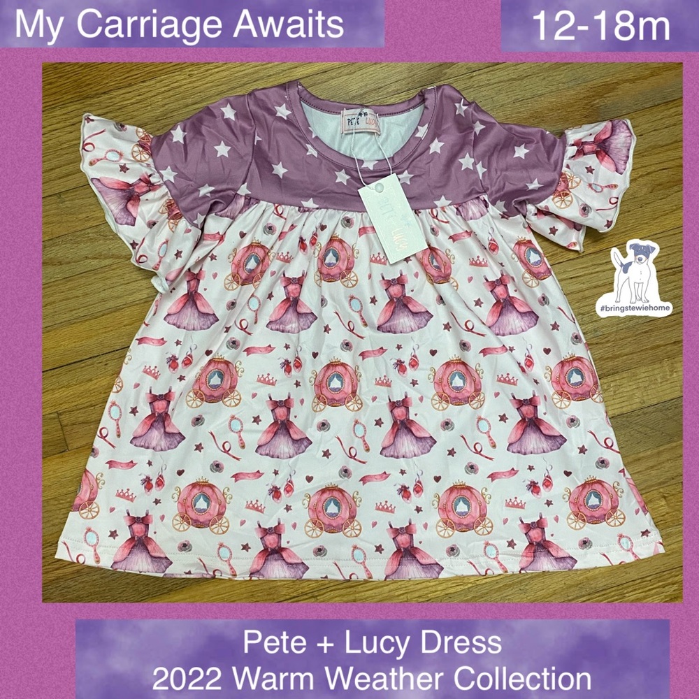 Pete + Lucy My Carriage Awaits Dress 2022 Warm Weather Collection 12-18m-NEW